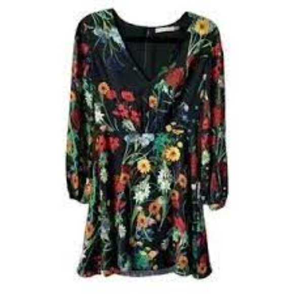 Alice + Olivia Floral Cary Mini Dress - Size 2 - Picture 2 of 7
